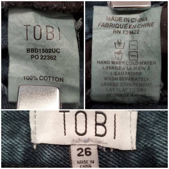 Tobi Distressed Frayed Cut Off Denim Shorts - Picture 9 of 9